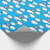 Fliegenschwein, das Musterpapier wiederholt Geschenkpapier (Ecke)