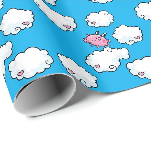 Fliegenschwein, das Musterpapier wiederholt Geschenkpapier (Rolleneckpunkt)