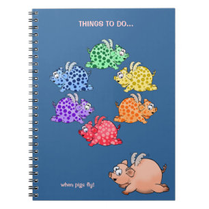 Fliegenschwein-Farbradnotizbuch Notizblock