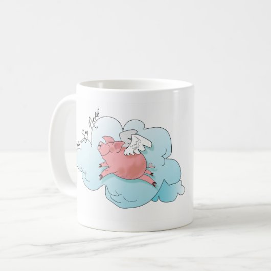 Fliegenschwein-Kaffee-Tasse Kaffeetasse (Vorderseite Links)