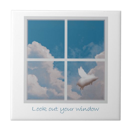 Fliegenschwein-Keramikfliese Fliese (Vorderseite)