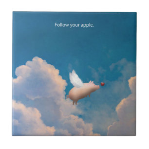 Fliegenschwein-Keramikfliese Fliese