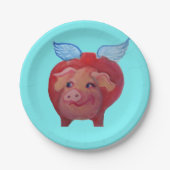 Fliegenschwein-Pappteller Pappteller (Vorderseite)