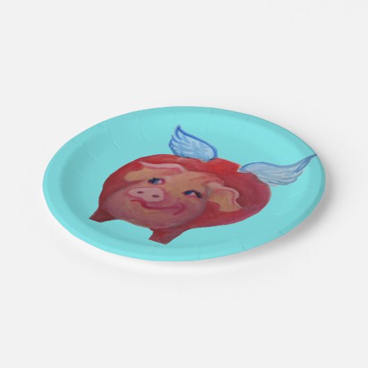 Fliegenschwein-Pappteller Pappteller (Schrägansicht)