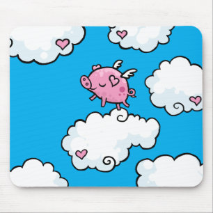 Fliegenschwein tanzt auf Wolken Mousepad