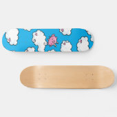 Fliegenschwein tanzt auf Wolken Skateboard (Horizontal)