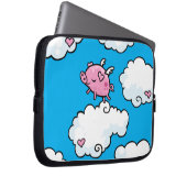Fliegenschwein tanzt auf Wolkenlaptophülse Laptopschutzhülle (Vorne Rechts)