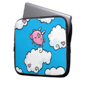 Fliegenschwein tanzt auf Wolkenlaptophülse Laptopschutzhülle (Vorderseite Links)
