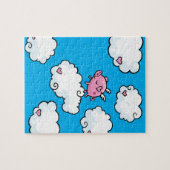 Fliegenschwein tanzt auf Wolkenpuzzlespiel Puzzle (Horizontal)