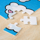 Fliegenschwein tanzt auf Wolkenpuzzlespiel Puzzle (Seite)