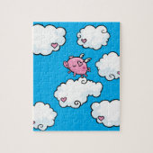 Fliegenschwein tanzt auf Wolkenpuzzlespiel Puzzle (Vertikal)