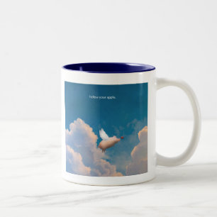 Fliegenschwein-Tasse Zweifarbige Tasse