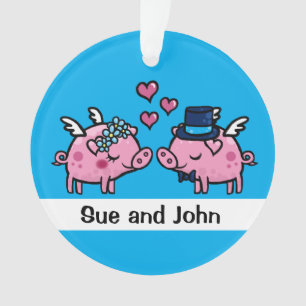Fliegenschweinbraut und -bräutigam kundengerecht ornament