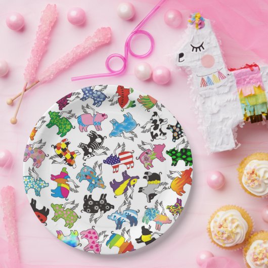 Fliegenschweine auf einem Pappteller (Party)