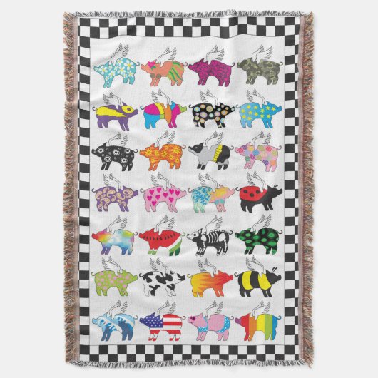 Fliegenschweine auf einer Decke (Vorderseite Vertikal)