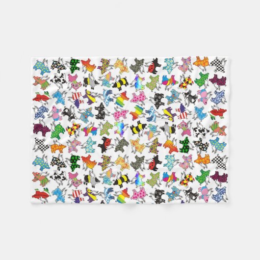 Fliegenschweine auf einer Fleecedecke (Vorderseite (Horizontal))