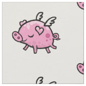 Fliegenschweinmuster Stoff (Nahaufnahme)