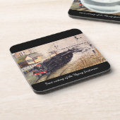 FliegenScotsman auf seinem ersten Getränkeuntersetzer (Linke Seite)