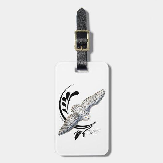 Fliegensnowy-Eule Gepäckanhänger (Vorderseite vertikal)