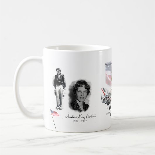 Flieger Amelia Earhart Kaffeetasse (Links)
