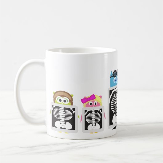 Flieger-Eulen-Röntgenstrahl Kaffeetasse (Links)