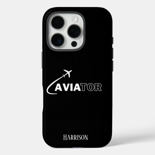 Flieger & Flugzeug,Minimalistisch,Monogramm Anfang Case-Mate iPhone Hülle (Rückseite)
