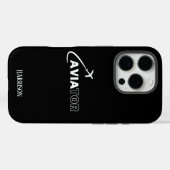Flieger & Flugzeug,Minimalistisch,Monogramm Anfang Case-Mate iPhone Hülle (Rückseite (Horizontal))