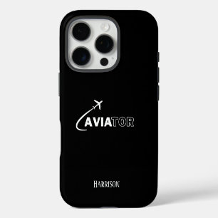 Flieger & Flugzeug,Minimalistisch,Monogramm Anfang iPhone 16 Pro Hülle