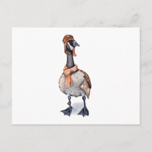 Flieger Gans Postkarte (Vorderseite)