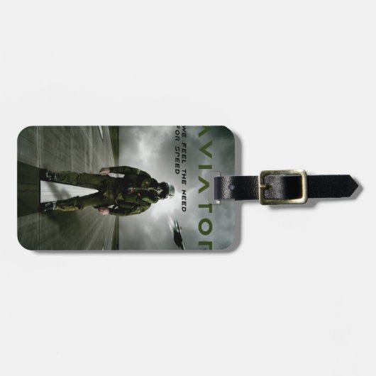 Flieger-Jagdflieger Gepäckanhänger (Vorderseite horizontal)