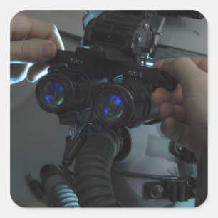 Flieger justiert das eyespan quadratischer aufkleber