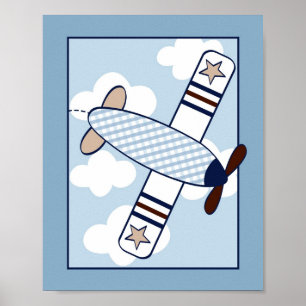 Flieger-Nursery-Wandkunst-Druck für kleine Aviator Poster
