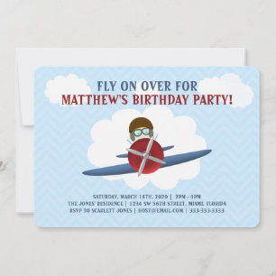 Flieger und sein Flugzeug Einladung