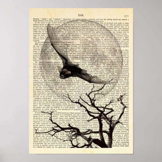 Fliegerboot, Vollmond, traditionelle gotische Kuns Poster (Vorne)