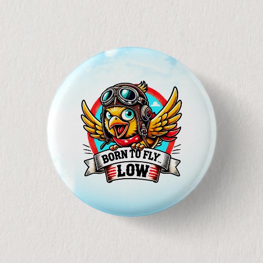Fliegerhuhn Button (Vorderseite)