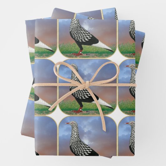 Fliegertaube und Wolken Geschenkpapier Set (Beispiel)
