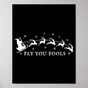 Fliegt ihr Narren Lustiger Zauberer Weihnachtsmann Poster