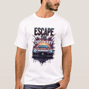 Fliehende gewöhnliche Neon-Sportwagen-Geschwindigk T-Shirt