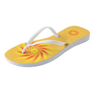 Fliehlehne - Rotes und gelbes Pinwheel Badesandalen
