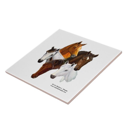 Fliese, 5 Pferdeköpfe Fliese (Seite)