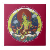 Fliese - grünes Tara mit ihrer Beschwörungsformel (Vorderseite)