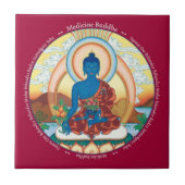 Fliese - Medizin Buddha mit Beschwörungsformel (Vorderseite)