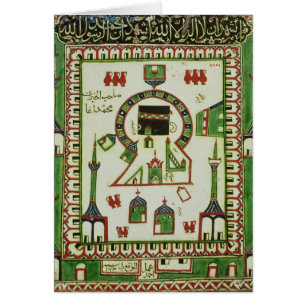 Fliese mit einer Darstellung des Mekkas