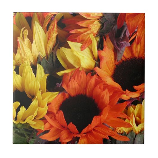 Fliese, Sonnenblumen # 1 Fliese (Vorderseite)