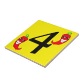 Fliese vier cooler roter der Chili-Pfeffer-heiße (Seite)