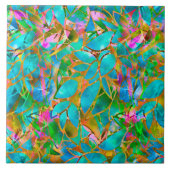 Fliesen-abstraktes beflecktes mit Blumenglas Fliese (Vorderseite)