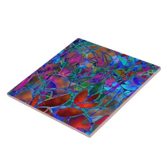 Fliesen-abstraktes beflecktes mit Blumenglas Fliese (Seite)