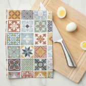 Fliesen aus dem Mittelmeer Geschirrtuch (Viertel Falte)