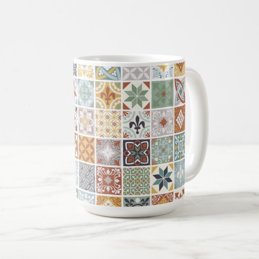 Fliesen aus dem Mittelmeer Kaffeetasse (VorderseiteRechts)