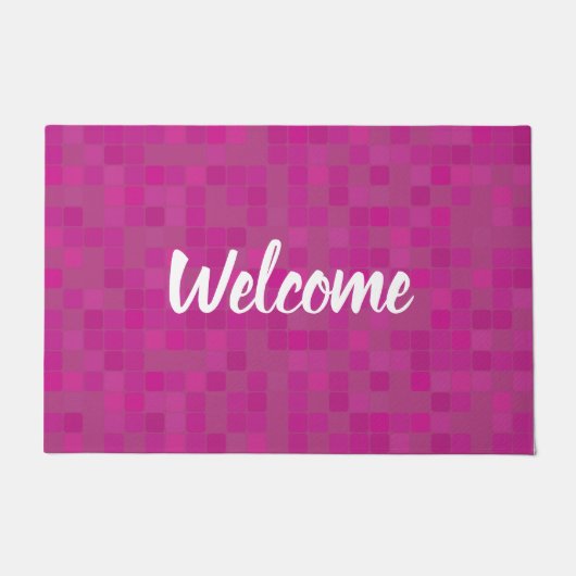 Fliesen aus rosa Fuchia-Mosaik - Begrüßungstür Fußmatte (Vorderseite)